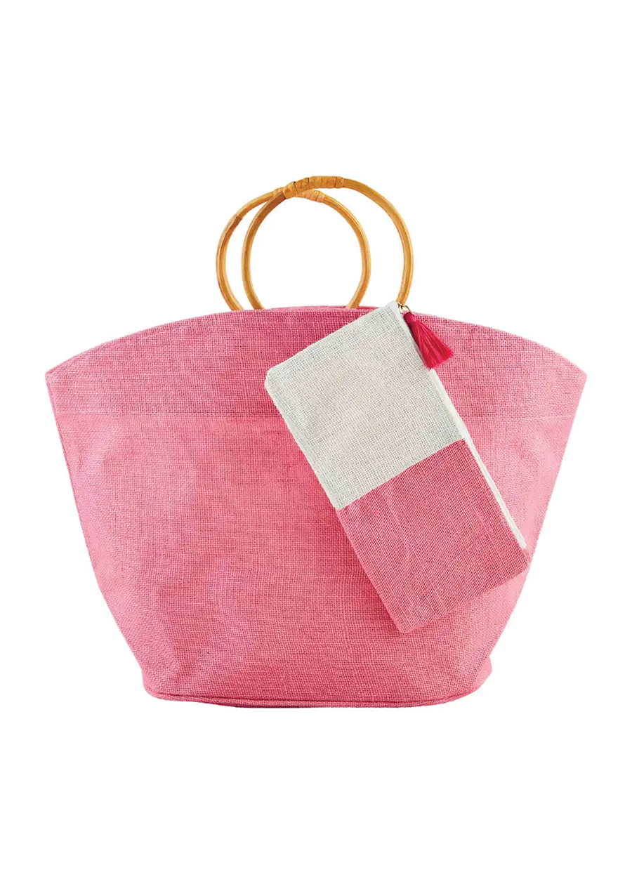 Load image into Gallery viewer, Bright Jute Tote &amp;amp; Case
