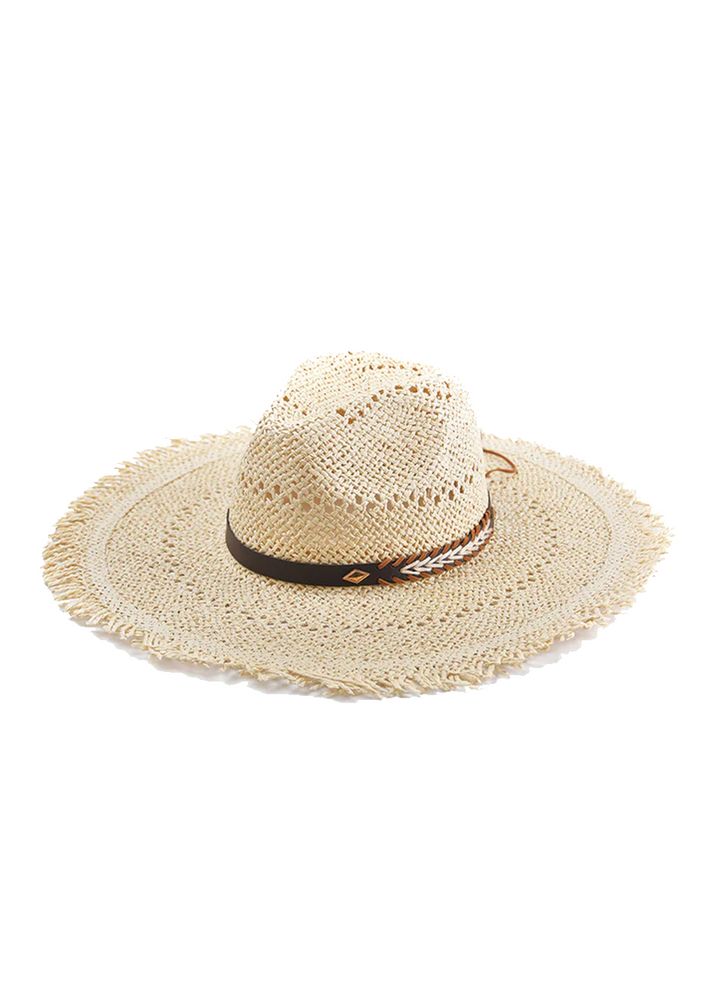 
            
                Load image into Gallery viewer, Claudia Fringe Trim Hat
            
        