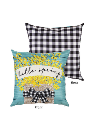 Forsythia Basket Outdoor Pillow