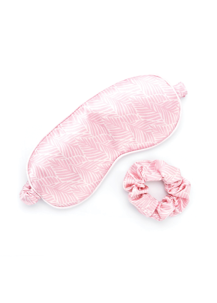 Silky Satin Eye Mask & Scrunchie Set Palmetto Twist